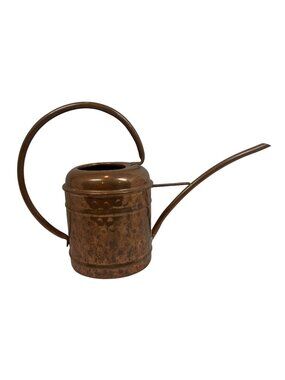 Vintage Copper Watering Can With Long Spout & Curved Handle